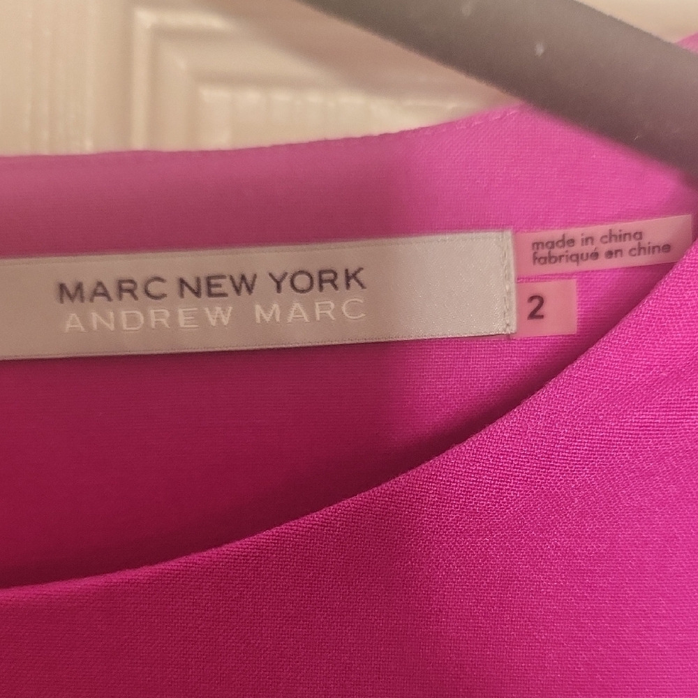 Marc New York Women's Pink Fuchsia Belted Sheath Dress Size 2 - Picture 2 of 14
